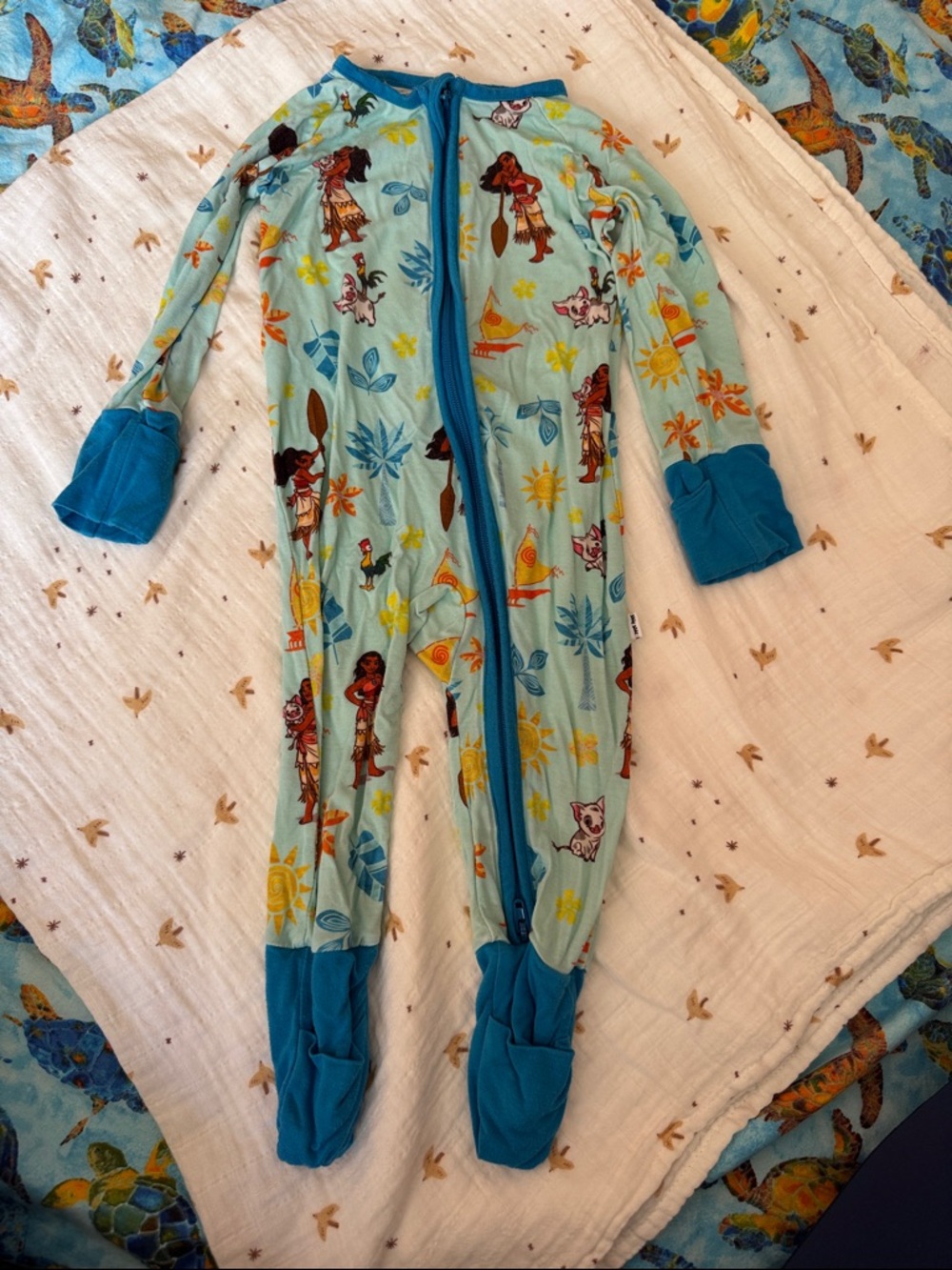 Little Sleepies Zippy Moana-Print 3-6 month